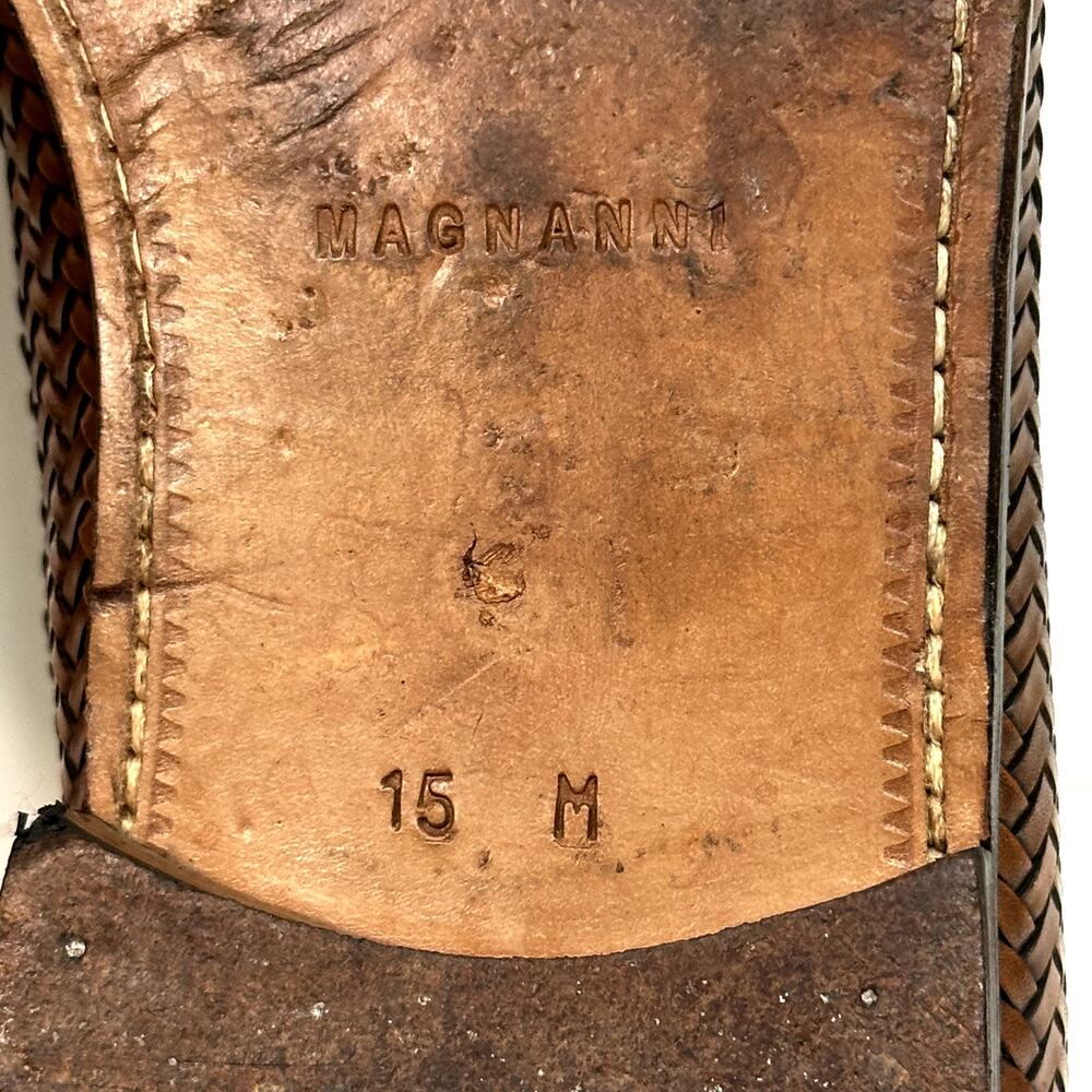 VERY GOOD Magnanni Braided Tassel Loafer Brown Leather Made in Morocco 11808 15 - Picture 13 of 14